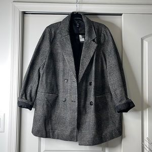 Double Breasted Plaid Blazer